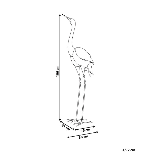 BELIANI - Statue de jardin BOFFA Oiseau grue Marron - large