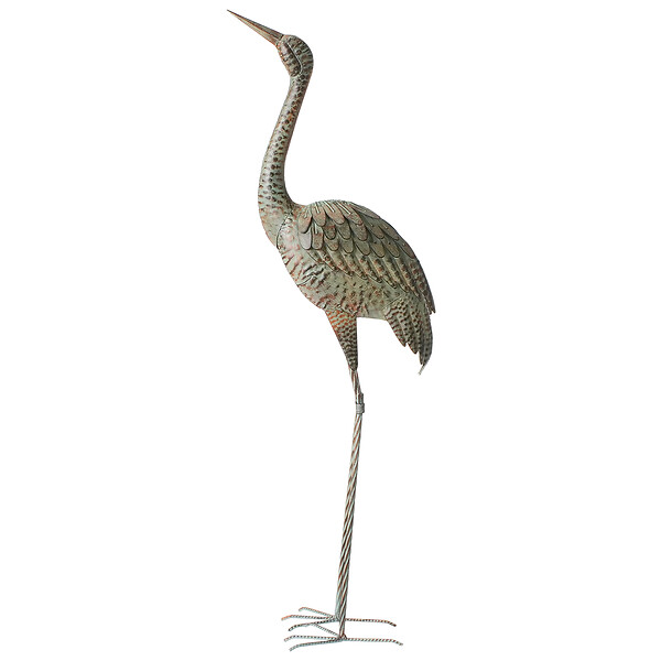 BELIANI - Statue de jardin BOFFA Oiseau grue Marron - large