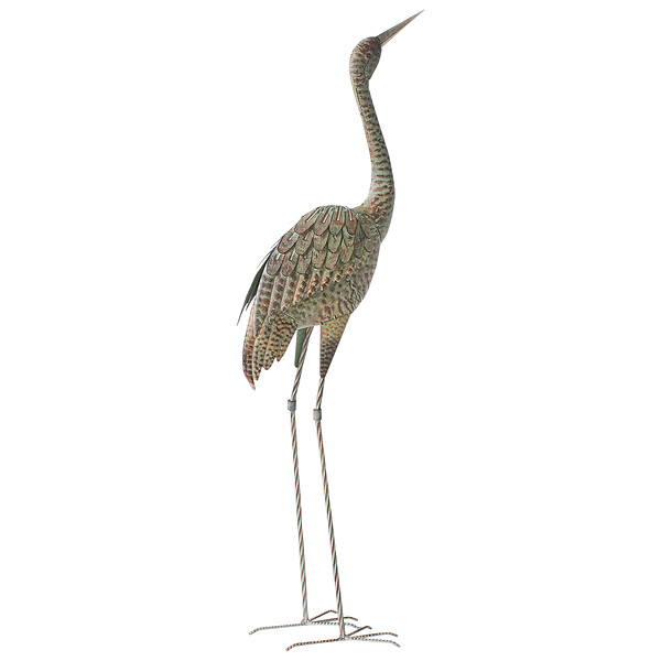 BELIANI - Statue de jardin BOFFA Oiseau grue Marron - large