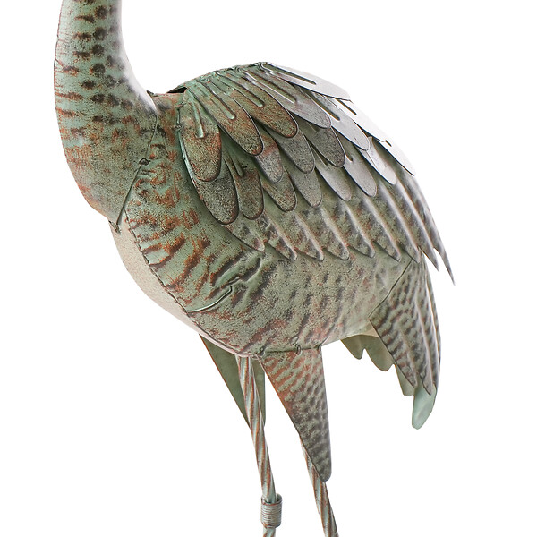 BELIANI - Statue de jardin BOFFA Oiseau grue Marron - large