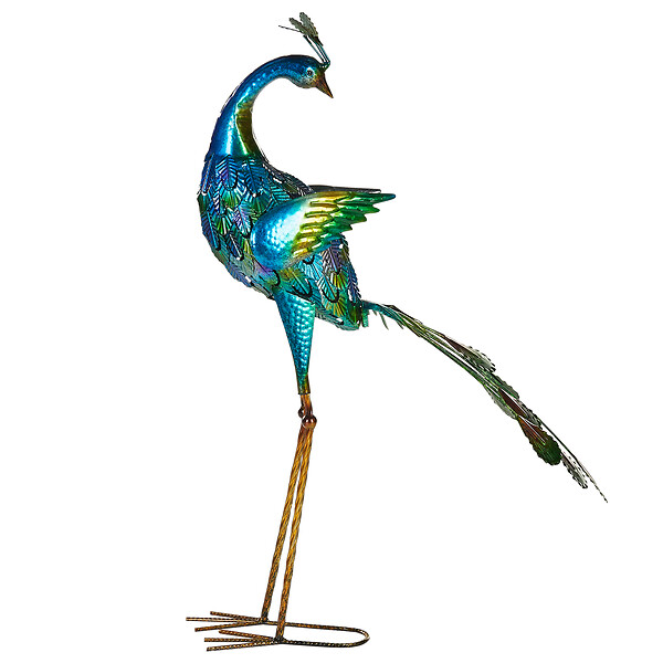 BELIANI - Statue de jardin PEACOCK Bleu - large