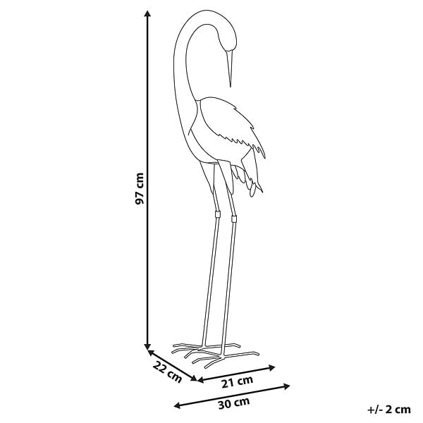BELIANI - Statue de jardin BEYLA Oiseau grue Marron - large