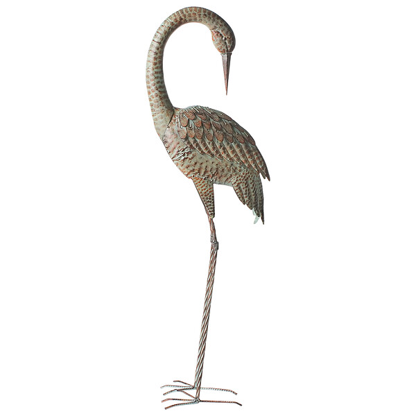 BELIANI - Statue de jardin BEYLA Oiseau grue Marron - large