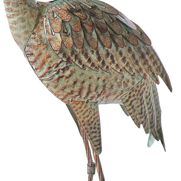 BELIANI - Statue de jardin BEYLA Oiseau grue Marron - large