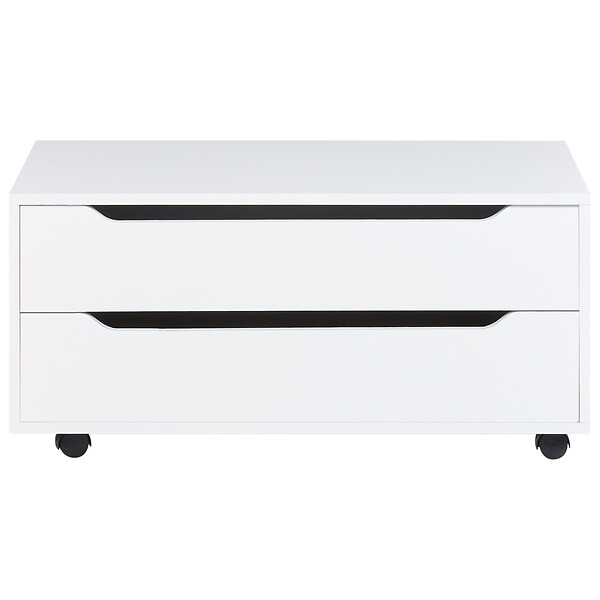 BELIANI - Meuble haut OSASCO avec roues 80 cm Blanc - large