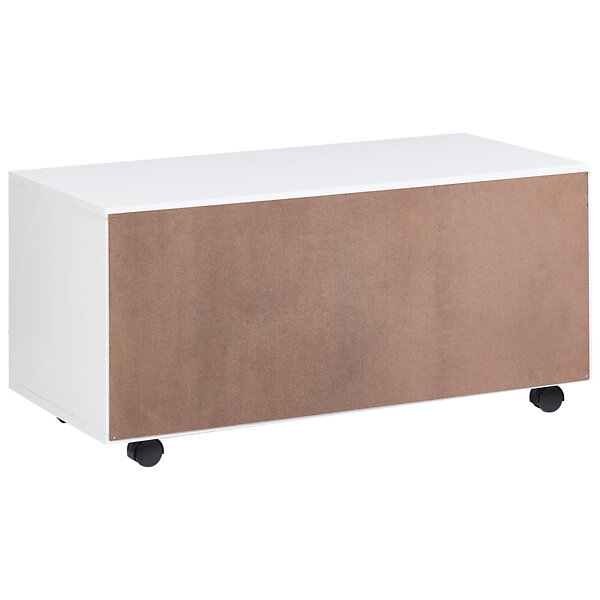 BELIANI - Meuble haut OSASCO avec roues 80 cm Blanc - large