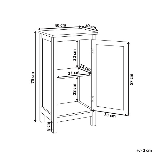 BELIANI - Meuble haut ALAMOS 40 cm Blanc - large