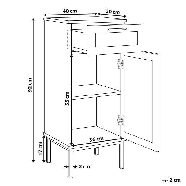 BELIANI - Meuble haut ROSELL 40 cm Marron clair - large