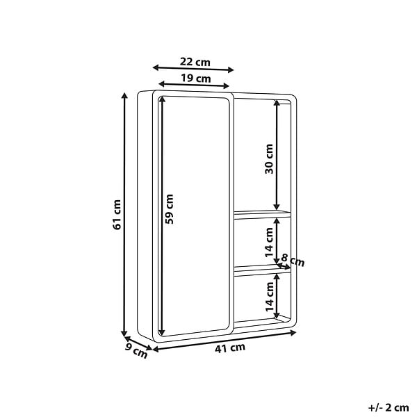 BELIANI - Armoire de toilette murale GUATAVITA 41 cm 61 cm Marron clair - large