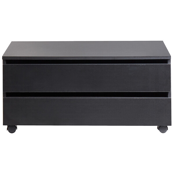 BELIANI - Meuble haut TERESINA avec roues 80 cm Noir - large