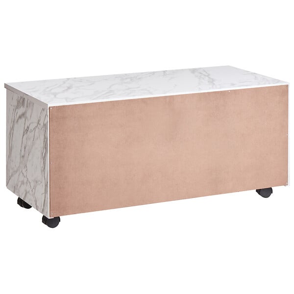 BELIANI - Meuble haut TERESINA avec roues 80 cm Marbre blanc - large