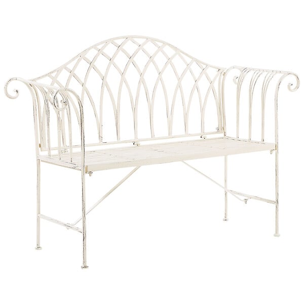 BELIANI - Banc de jardin MILAZZO 130 cm Métal Blanc - large