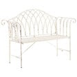 BELIANI - Banc de jardin MILAZZO 130 cm Métal Blanc - vignette