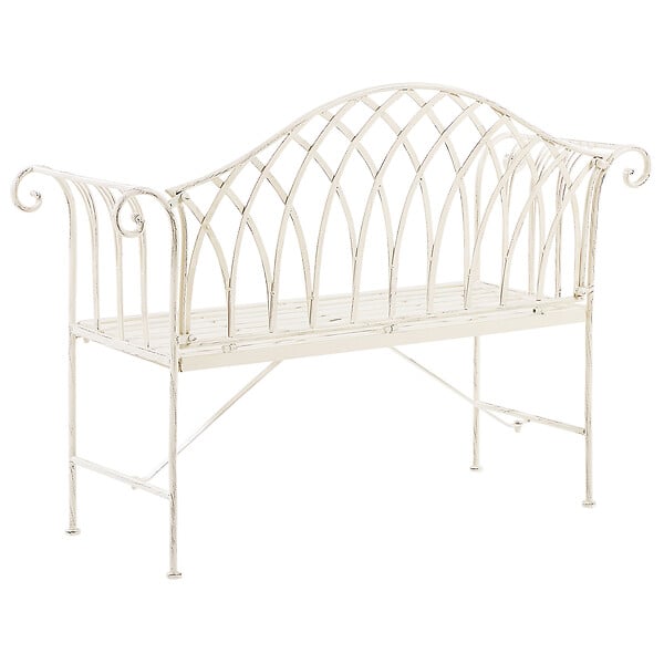 BELIANI - Banc de jardin MILAZZO 130 cm Métal Blanc - large