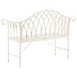 BELIANI - Banc de jardin MILAZZO 130 cm Métal Blanc - vignette