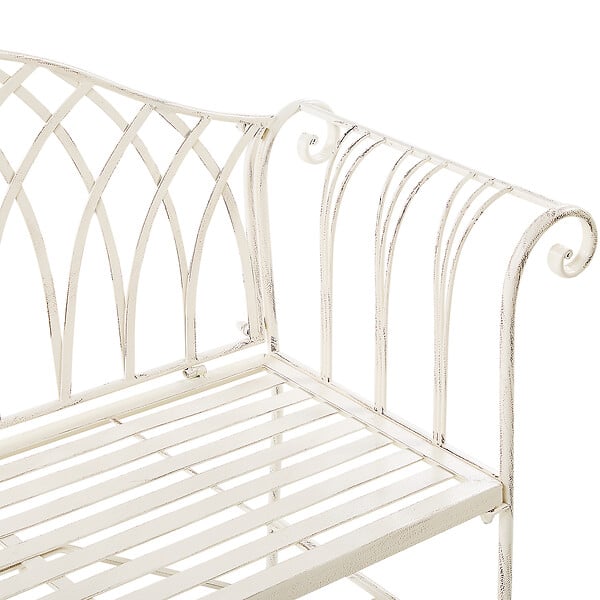 BELIANI - Banc de jardin MILAZZO 130 cm Métal Blanc - large