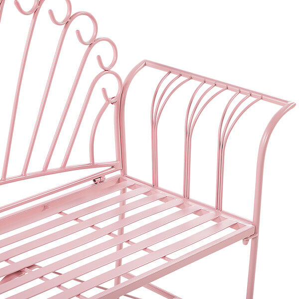BELIANI - Banc de jardin CAVINIA 125 cm Métal Rose - large