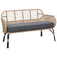 BELIANI - Banc avec coussin d'assise PRATELLO 122 cm Polyrotin Naturel - vignette