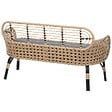 BELIANI - Banc avec coussin d'assise PRATELLO 122 cm Polyrotin Naturel - vignette