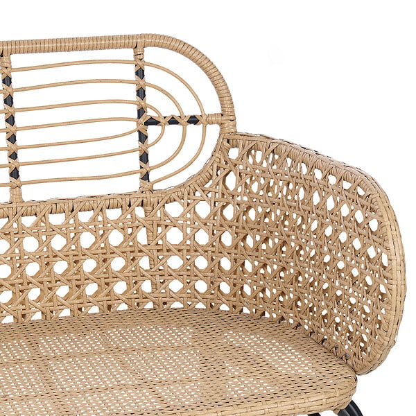 BELIANI - Banc avec coussin d'assise PRATELLO 122 cm Polyrotin Naturel - large