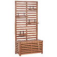 BELIANI - Banc de jardin avec étagère murale MATINO Acacia 170 cm 80 cm Marron - vignette