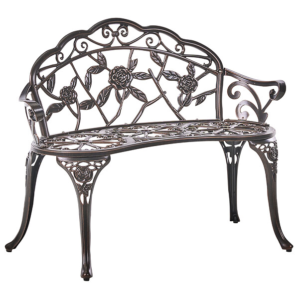 BELIANI - Banc de jardin PIURA 88 cm Métal Marron foncé - large