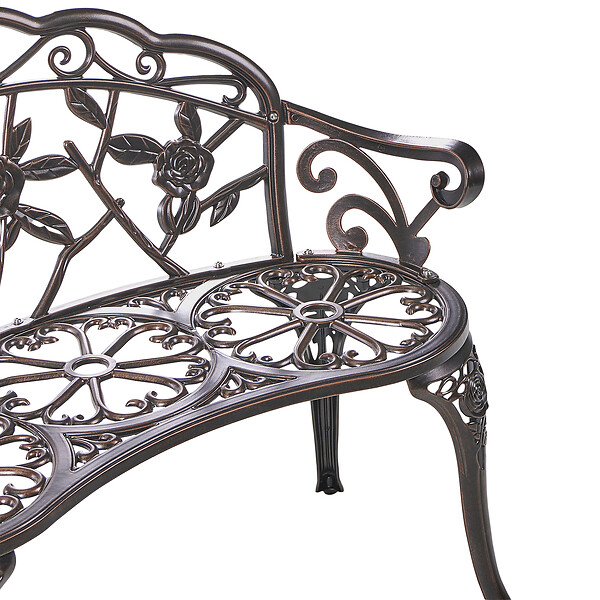 BELIANI - Banc de jardin PIURA 88 cm Métal Marron foncé - large
