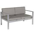 BELIANI - Banc avec coussin d'assise SALERNO 142 cm Métal Gris foncé - vignette
