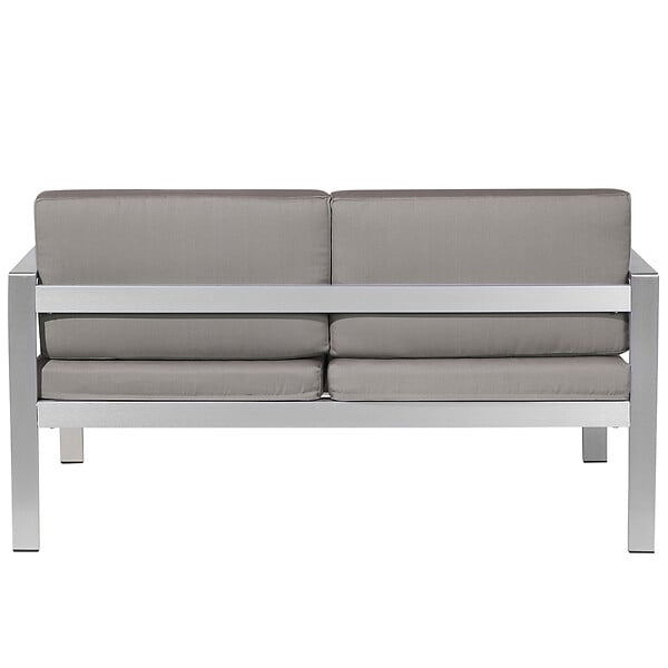 BELIANI - Banc avec coussin d'assise SALERNO 142 cm Métal Gris foncé - large