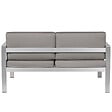 BELIANI - Banc avec coussin d'assise SALERNO 142 cm Métal Gris foncé - vignette