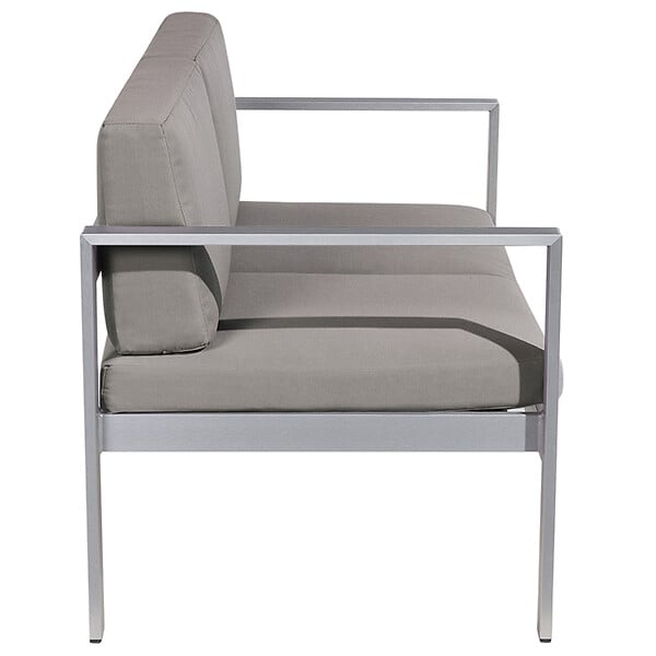 BELIANI - Banc avec coussin d'assise SALERNO 142 cm Métal Gris foncé - large