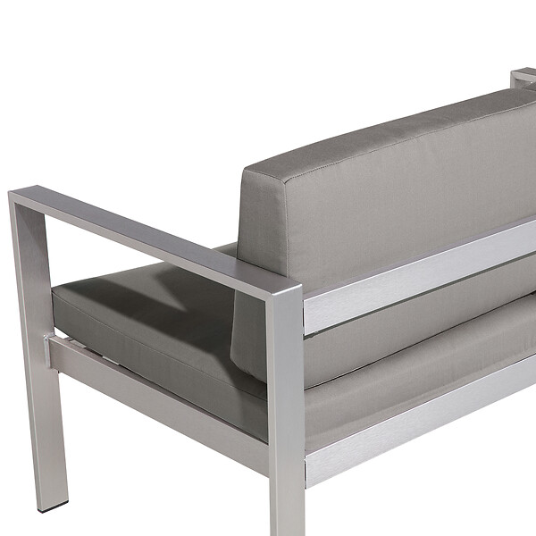 BELIANI - Banc avec coussin d'assise SALERNO 142 cm Métal Gris foncé - large