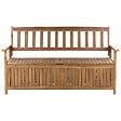 BELIANI - Banc avec coussin d'assise SOVANA 160 cm avec rangement Acacia Rouge - vignette
