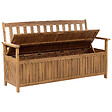 BELIANI - Banc avec coussin d'assise SOVANA 160 cm avec rangement Acacia Rouge - vignette