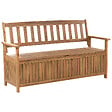 BELIANI - Banc avec coussin d'assise SOVANA 160 cm avec rangement Acacia Rouge - vignette
