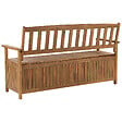 BELIANI - Banc avec coussin d'assise SOVANA 160 cm avec rangement Acacia Rouge - vignette