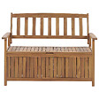 BELIANI - Banc avec coussin d'assise SOVANA 120 cm avec rangement Acacia Rouge - vignette