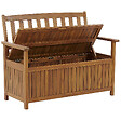 BELIANI - Banc avec coussin d'assise SOVANA 120 cm avec rangement Acacia Rouge - vignette