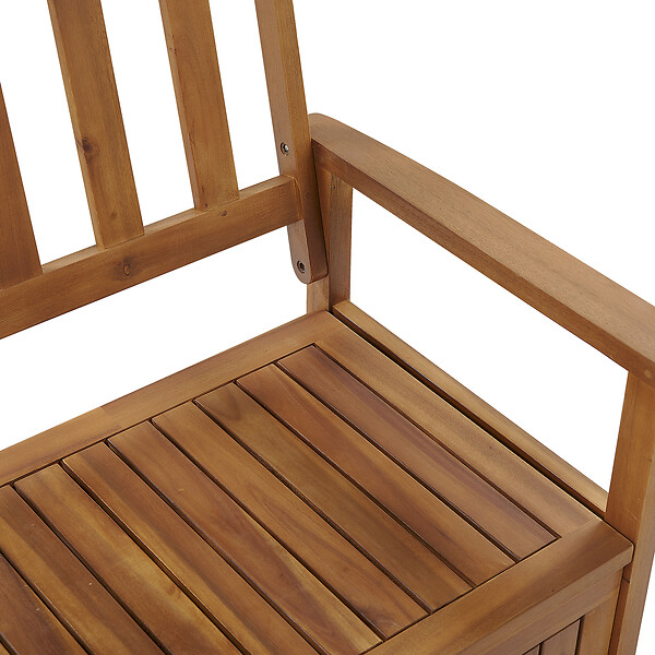 BELIANI - Banc avec coussin d'assise SOVANA 120 cm avec rangement Acacia Rouge - large