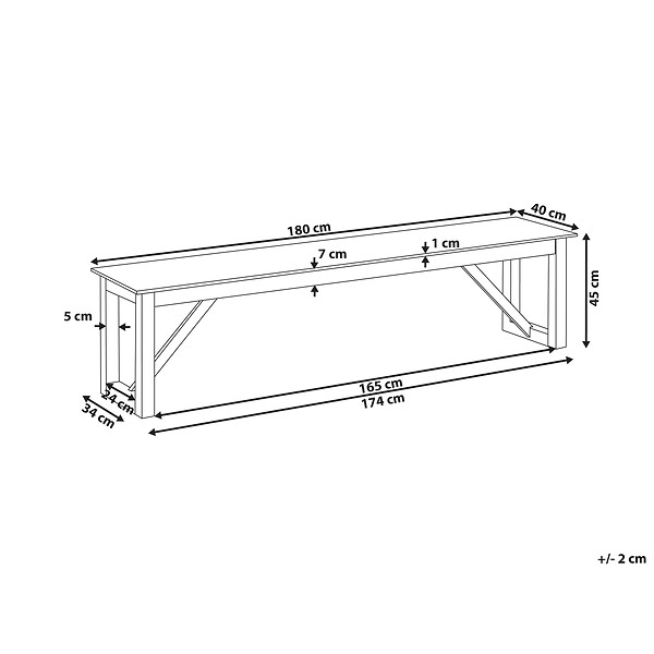 BELIANI - Banc de jardin NOTTERI 180 cm Béton Gris - large