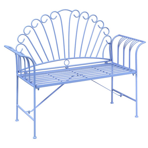 BELIANI - Banc de jardin CAVINIA 125 cm Métal Bleu clair - large