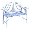 BELIANI - Banc de jardin CAVINIA 125 cm Métal Bleu clair - vignette