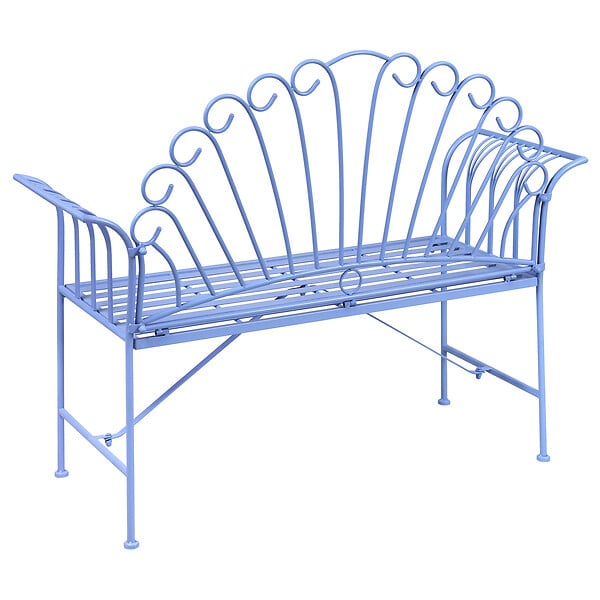 BELIANI - Banc de jardin CAVINIA 125 cm Métal Bleu clair - large