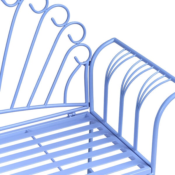 BELIANI - Banc de jardin CAVINIA 125 cm Métal Bleu clair - large