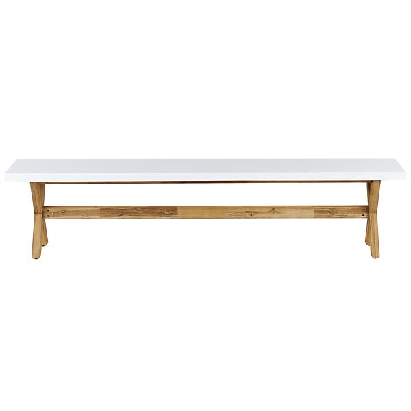 BELIANI - Banc de jardin OLBIA 200 cm Béton Blanc - large