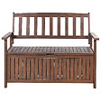 BELIANI - Banc avec coussin d'assise SOVANA 120 cm avec rangement Acacia Rouge - vignette