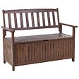 BELIANI - Banc avec coussin d'assise SOVANA 120 cm avec rangement Acacia Rouge - vignette