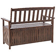 BELIANI - Banc avec coussin d'assise SOVANA 120 cm avec rangement Acacia Rouge - vignette