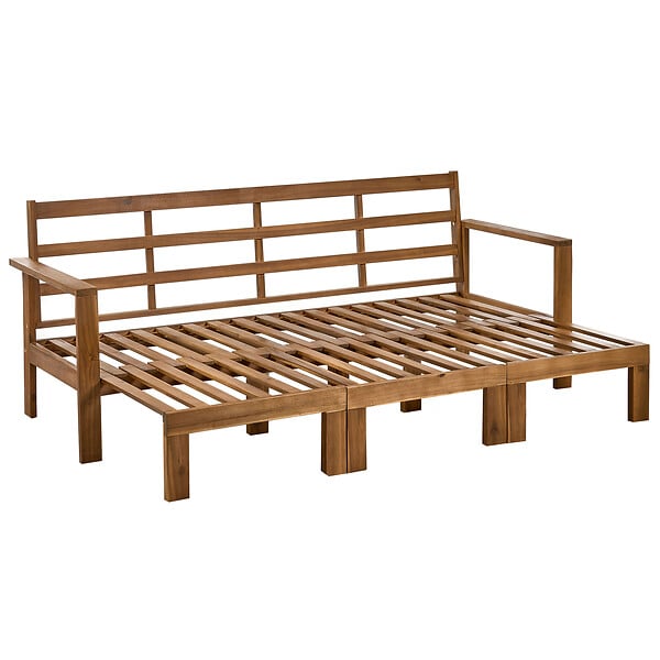 BELIANI - Banc avec coussin d'assise ISOLELLO 190 cm Réglable Acacia Marron - large