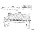 BELIANI - Banc avec coussin d'assise VIVARA 160 cm Bois d'acacia certifié Frêne clair Rouge foncé - vignette